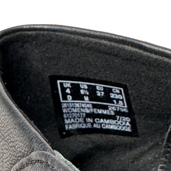 Clarks Pure Tone size 6.5M 37 EU black leather snow leopard almond toe flats - Picture 7 of 9